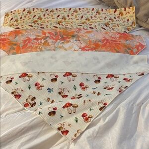Colorful Autumn-Themed Fabric dog bandana reversible Set of 3 XL
